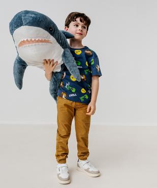 Pantalon en coton coupe jogger garçon vue5 - GEMO (ENFANT) - GEMO