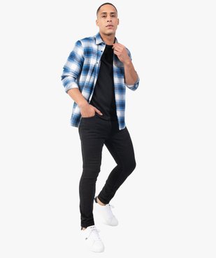 Chemise homme à carreaux et manches longues en flanelle vue6 - GEMO (HOMME) - GEMO