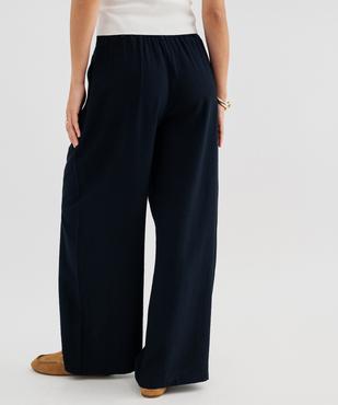 Pantalon large et fluide en viscose à taille élastiquée femme vue3 - LULUCASTAGNETTE - GEMO