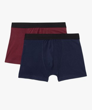Boxer uni en coton extensible homme (lot de 2) vue1 - GEMO 4G HOMME - GEMO