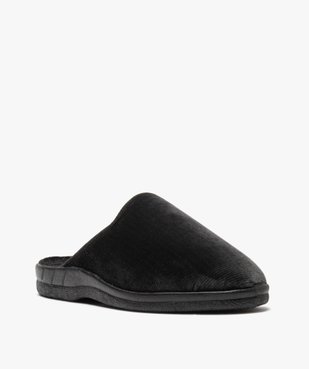 Chaussons homme mules en velours ras motif graphique vue2 - GEMO(HOMWR HOM) - GEMO
