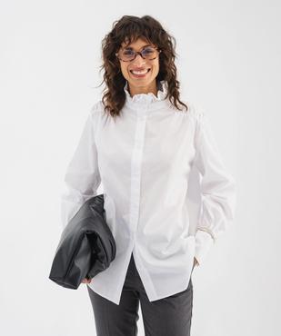 Chemise en voile de coton à col volanté et manches blousantes femme vue1 - GEMO(FEMME PAP) - GEMO