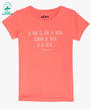 Tee-shirt fille à message pailleté - GEMO x Les Vilaines filles vue1 - VILAINES FILLES - GEMO