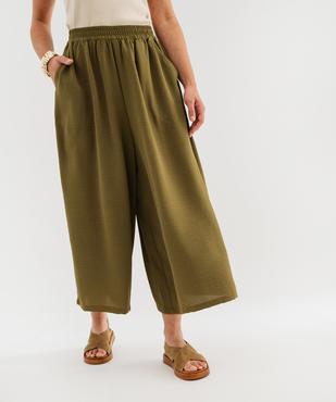 Pantacourt fluide en matière recyclée femme vue1 - GEMO(FEMME PAP) - GEMO