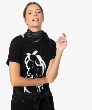 Tee-shirt femme avec motif Alice au pays des merveilles - Disney vue2 - GEMO(FEMME PAP) - GEMO