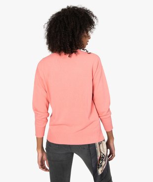 Pull femme à col V en maille ultra douce vue3 - GEMO (MAILLE) - GEMO
