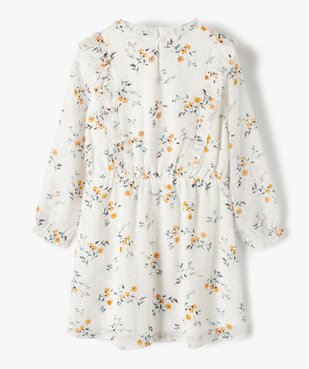 Robe fille en voile avec motifs fleuris et petits volants vue3 - GEMO (ENFANT) - GEMO