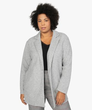 Manteau femme en maille polaire avec grand col vue1 - GEMO (G TAILLE) - GEMO