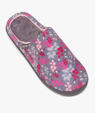 Chaussons femme mules en velours avec motifs - Isotoner vue5 - ISOTONER - GEMO