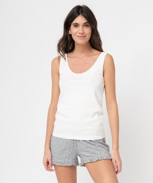 Débardeur lingerie en maille côtelée femme vue1 - GEMO 4G FEMME - GEMO