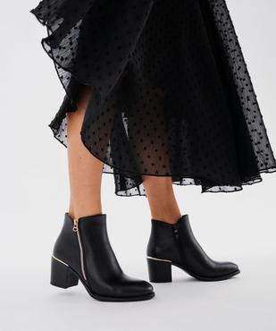 Boots à talon avec zip décoratif femme - Valentina Baldano vue1 - GEMO(URBAIN) - GEMO