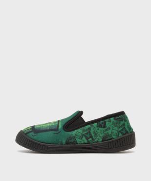 Chaussons en velours forme pantoufles imprimés garçon - Minecraft vue3 - MINECRAFT - GEMO