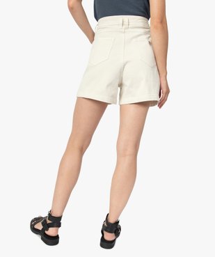 Short femme en toile de coton taille haute vue3 - GEMO(FEMME PAP) - GEMO