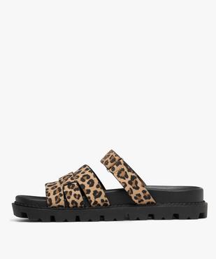 Mules plates avec brides en toile imprimée femme - 5 Miles vue4 - 5 MILES - GEMO