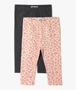 Leggings bébé fille uni et imprimé (lot de 2) vue1 - GEMO C4G BEBE - GEMO