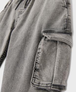 Jean slim cargo en denim extensible délavée garçon vue2 - GEMO 4G GARCON - GEMO