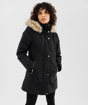 Parka matelassée avec capuche bordée de fourrure imitation femme vue2 - GEMO 4G FEMME - GEMO