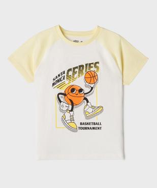 Tee-shirt manches courtes raglan imprimé basket garçon vue1 - GEMO 4G GARCON - GEMO