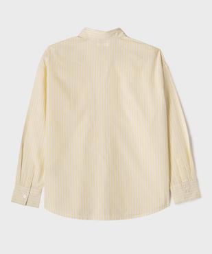 Chemise manches longues rayée en coton fille vue3 - GEMO (JUNIOR) - GEMO