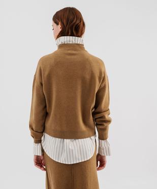 Pull à col montant coupe loose femme vue2 - GEMO 4G FEMME - GEMO