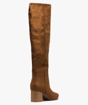 Bottes femme à talon carré et dessus en suédine unie vue4 - GEMO(URBAIN) - GEMO