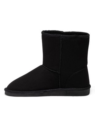 Boots fourrées femme à talon plat dessus suédine unie vue3 - GEMO (CASUAL) - GEMO