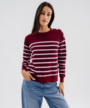 Pull en maille fine avec boutons sur l’épaule femme vue2 - GEMO 4G FEMME - GEMO