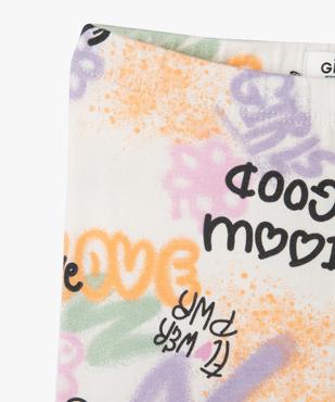 Legging court imprimé à taille élastiquée fille vue2 - GEMO 4G FILLE - GEMO