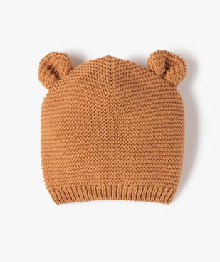 Bonnet de naissance bébé en tricot avec oreilles en relief vue1 - GEMO(BB COUCHE) - GEMO