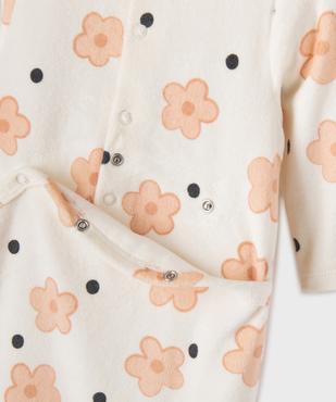 Pyjama en velours à motifs fleuris bébé fille vue2 - GEMO 4G BEBE - GEMO