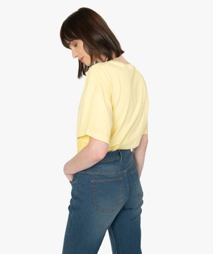Tee-shirt femme à manches courtes coupe ample vue3 - GEMO(FEMME PAP) - GEMO