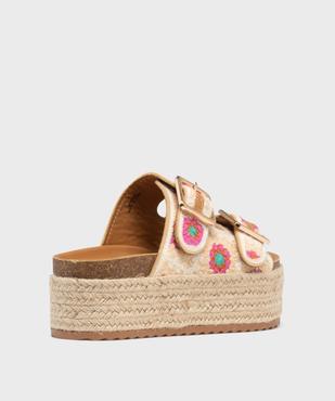Mules à semelle plateforme en corde et brides en crochet femme vue5 - 5 MILES - GEMO