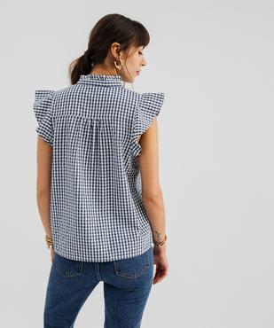 Blouse à motif avec fronces et volants femme vue3 - GEMO(FEMME PAP) - GEMO