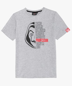 Tee-shirt garçon chiné imprimé - La Casa de Papel vue1 - CASADEPAPEL - GEMO