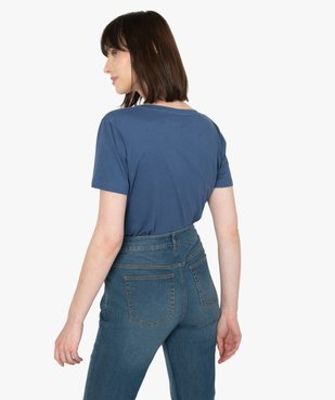 Tee-shirt femme à col V et manches courtes vue3 - GEMO(FEMME PAP) - GEMO