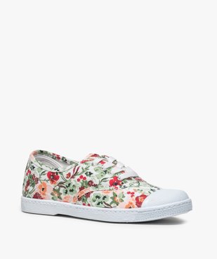 Tennis femme en toile avec lacets et bout renforcé vue2 - GEMO (SPORTSWR) - GEMO