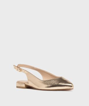 Escarpins slingback à bout pointu et talon plat femme - Follow Me vue2 - FOLLOW ME - GEMO