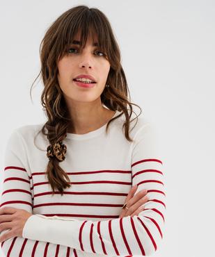 Pull fin en viscose à rayures femme vue3 - GEMO 4G FEMME - GEMO