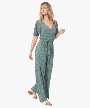 Combinaison pantalon femme en toile gaufrée vue1 - GEMO(FEMME PAP) - GEMO
