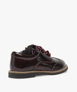 Derbies fille vernis avec lacets rubans et zip vue4 - GEMO (ENFANT) - GEMO
