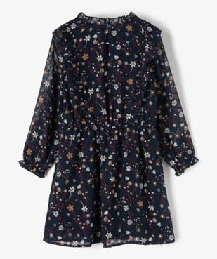 Robe fille en voile avec motifs fleuris et petits volants vue4 - GEMO (ENFANT) - GEMO