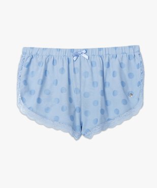 Bas de pyjama femme coupe short à pois et dentelle - LuluCastagnette vue4 - LULUCASTAGNETTE - GEMO