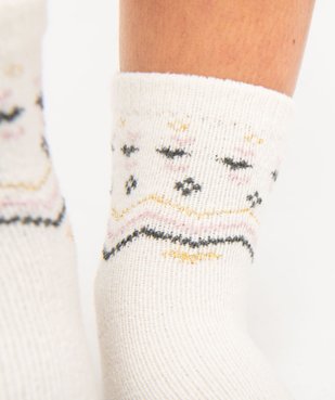 Chaussettes d’intérieur en maille douillette femme (lot de 2) vue3 - GEMO(HOMWR FEM) - GEMO