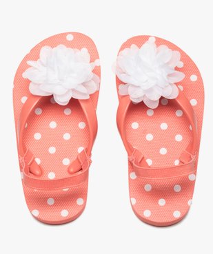 Tongs fille à pois avec fleur en tissu et bride élastiquée vue1 - GEMO (ENFANT) - GEMO