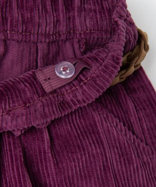 Short fille en velours grosses côtes et ceinture pailletée vue3 - GEMO (ENFANT) - GEMO