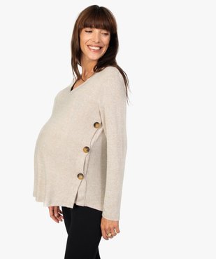 Pull de grossesse et allaitement en maille chinée souple et douce vue1 - GEMO (MATER) - GEMO