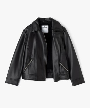 Blouson zippé look rock à doublure duveteuse fille vue3 - GEMO (ENFANT) - GEMO
