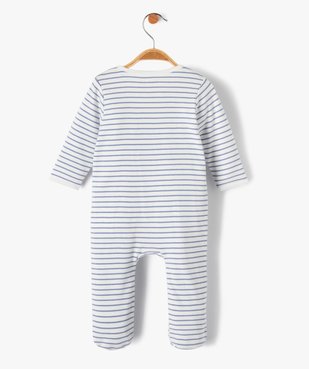 Pyjama bébé en jersey rayé avec message vue3 - GEMO(BB COUCHE) - GEMO