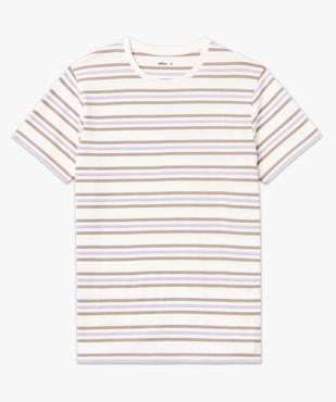 Tee-shirt homme rayé à manches courtes vue4 - GEMO 4G HOMME - GEMO