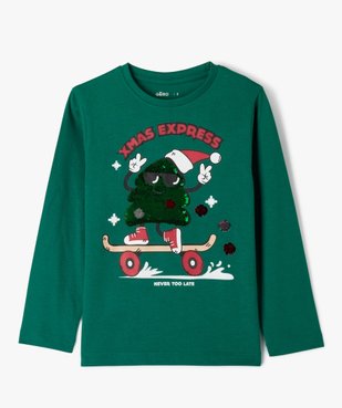 Tee-shirt à manches longues spécial Noël avec sequins magiques garçon vue1 - GEMO (ENFANT) - GEMO
